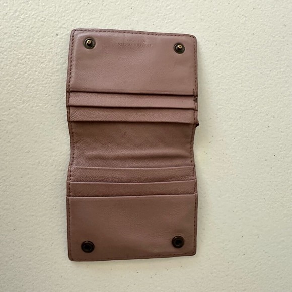 BOTTEGA VENETA Intrecciato Leather Bi-Fold Card Holder Wallet Snap On Dusty Pink - Picture 8 of 13